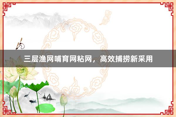 三层渔网哺育网粘网，高效捕捞新采用
